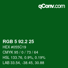 カラーコード: RGB 5 92.2 25 | qconv.com