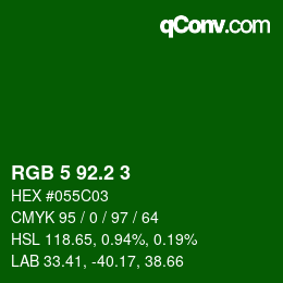 カラーコード: RGB 5 92.2 3 | qconv.com