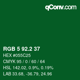 カラーコード: RGB 5 92.2 37 | qconv.com