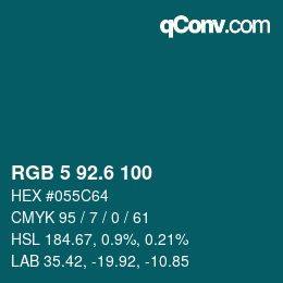 カラーコード: RGB 5 92.6 100 | qconv.com