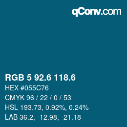 カラーコード: RGB 5 92.6 118.6 | qconv.com