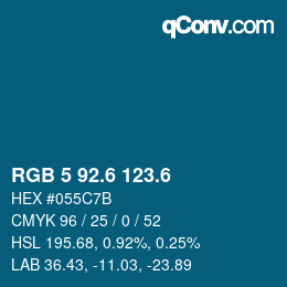 カラーコード: RGB 5 92.6 123.6 | qconv.com