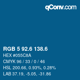 カラーコード: RGB 5 92.6 138.6 | qconv.com
