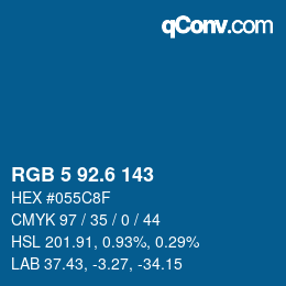 カラーコード: RGB 5 92.6 143 | qconv.com