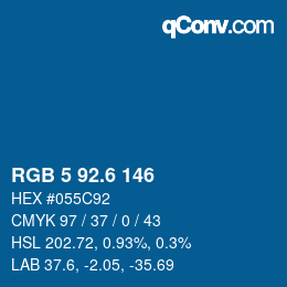 カラーコード: RGB 5 92.6 146 | qconv.com