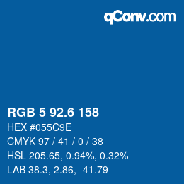 カラーコード: RGB 5 92.6 158 | qconv.com