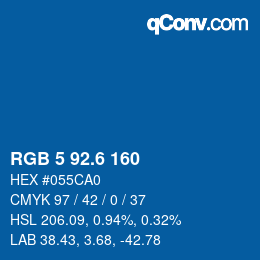 カラーコード: RGB 5 92.6 160 | qconv.com