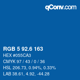 カラーコード: RGB 5 92.6 163 | qconv.com