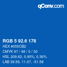 カラーコード: RGB 5 92.6 178 | qconv.com