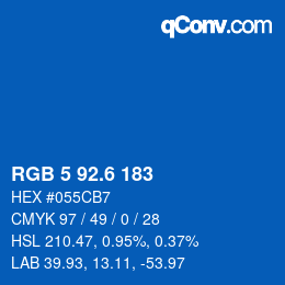 カラーコード: RGB 5 92.6 183 | qconv.com