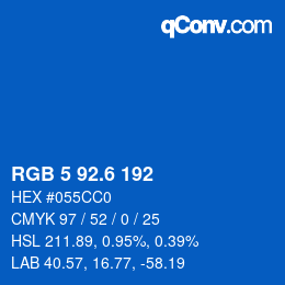 カラーコード: RGB 5 92.6 192 | qconv.com