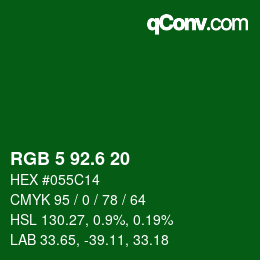 カラーコード: RGB 5 92.6 20 | qconv.com