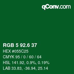 カラーコード: RGB 5 92.6 37 | qconv.com