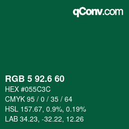 カラーコード: RGB 5 92.6 60 | qconv.com