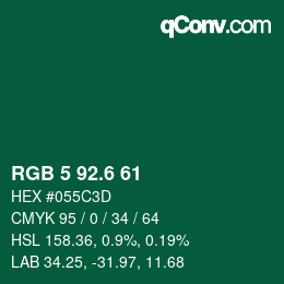 カラーコード: RGB 5 92.6 61 | qconv.com