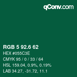 カラーコード: RGB 5 92.6 62 | qconv.com
