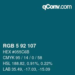 カラーコード: RGB 5 92 107 | qconv.com