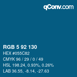 カラーコード: RGB 5 92 130 | qconv.com