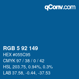カラーコード: RGB 5 92 149 | qconv.com