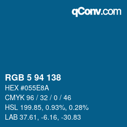 Color code: RGB 5 94 138 | qconv.com