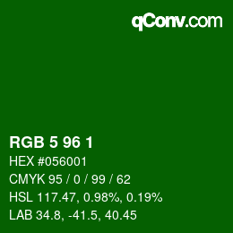 Color code: RGB 5 96 1 | qconv.com