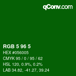 Color code: RGB 5 96 5 | qconv.com