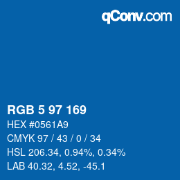Color code: RGB 5 97 169 | qconv.com