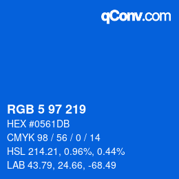 Color code: RGB 5 97 219 | qconv.com