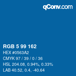 Color code: RGB 5 99 162 | qconv.com