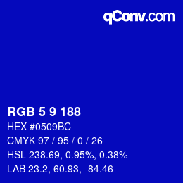 カラーコード: RGB 5 9 188 | qconv.com