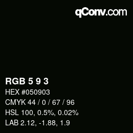 Color code: RGB 5 9 3 | qconv.com