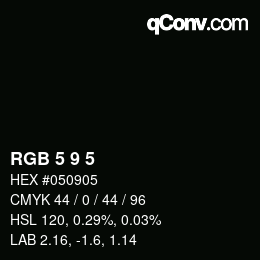 Color code: RGB 5 9 5 | qconv.com