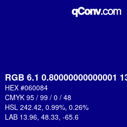 カラーコード: RGB 6.1 0.80000000000001 132 | qconv.com