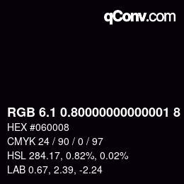 Color code: RGB 6.1 0.80000000000001 8 | qconv.com
