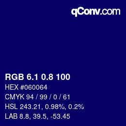 カラーコード: RGB 6.1 0.8 100 | qconv.com