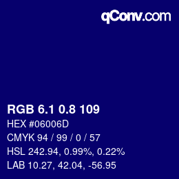 カラーコード: RGB 6.1 0.8 109 | qconv.com