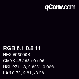 Color code: RGB 6.1 0.8 11 | qconv.com