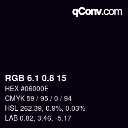 Color code: RGB 6.1 0.8 15 | qconv.com