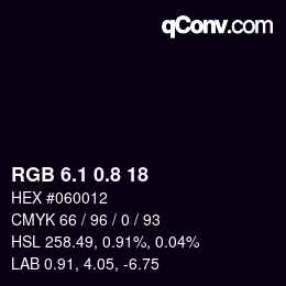 Farbcode: RGB 6.1 0.8 18 | qconv.com