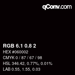 Código de color: RGB 6.1 0.8 2 | qconv.com