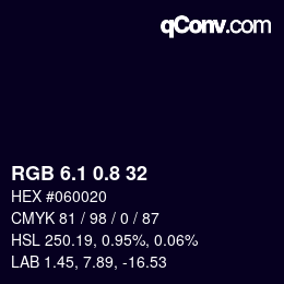 Farbcode: RGB 6.1 0.8 32 | qconv.com