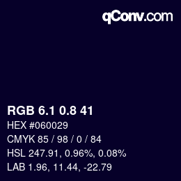 Farbcode: RGB 6.1 0.8 41 | qconv.com