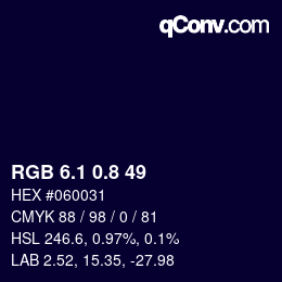 Farbcode: RGB 6.1 0.8 49 | qconv.com