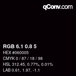 Color code: RGB 6.1 0.8 5 | qconv.com