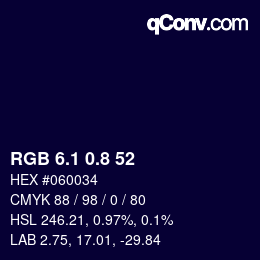 カラーコード: RGB 6.1 0.8 52 | qconv.com