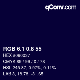 Farbcode: RGB 6.1 0.8 55 | qconv.com