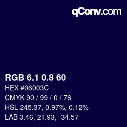 Código de color: RGB 6.1 0.8 60 | qconv.com