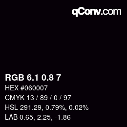 Farbcode: RGB 6.1 0.8 7 | qconv.com