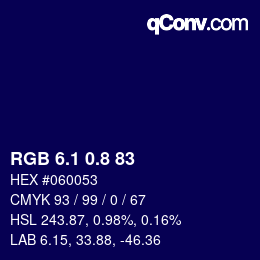 カラーコード: RGB 6.1 0.8 83 | qconv.com