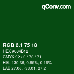 カラーコード: RGB 6.1 75 18 | qconv.com